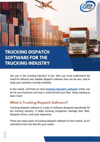 How Can Trucking Dispatch Software Benefit Freight Companies?