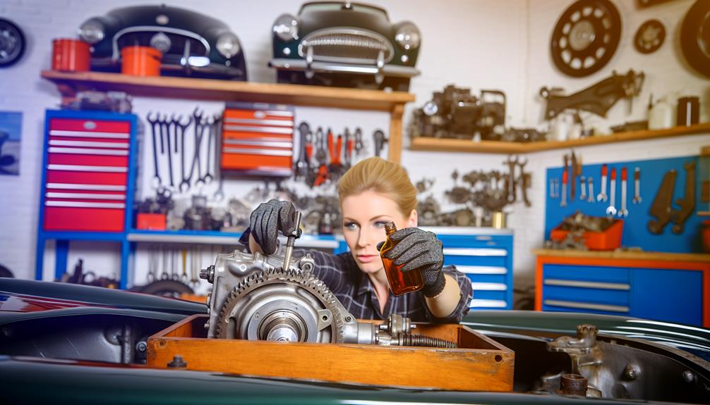 restored vintage vehicle transmission